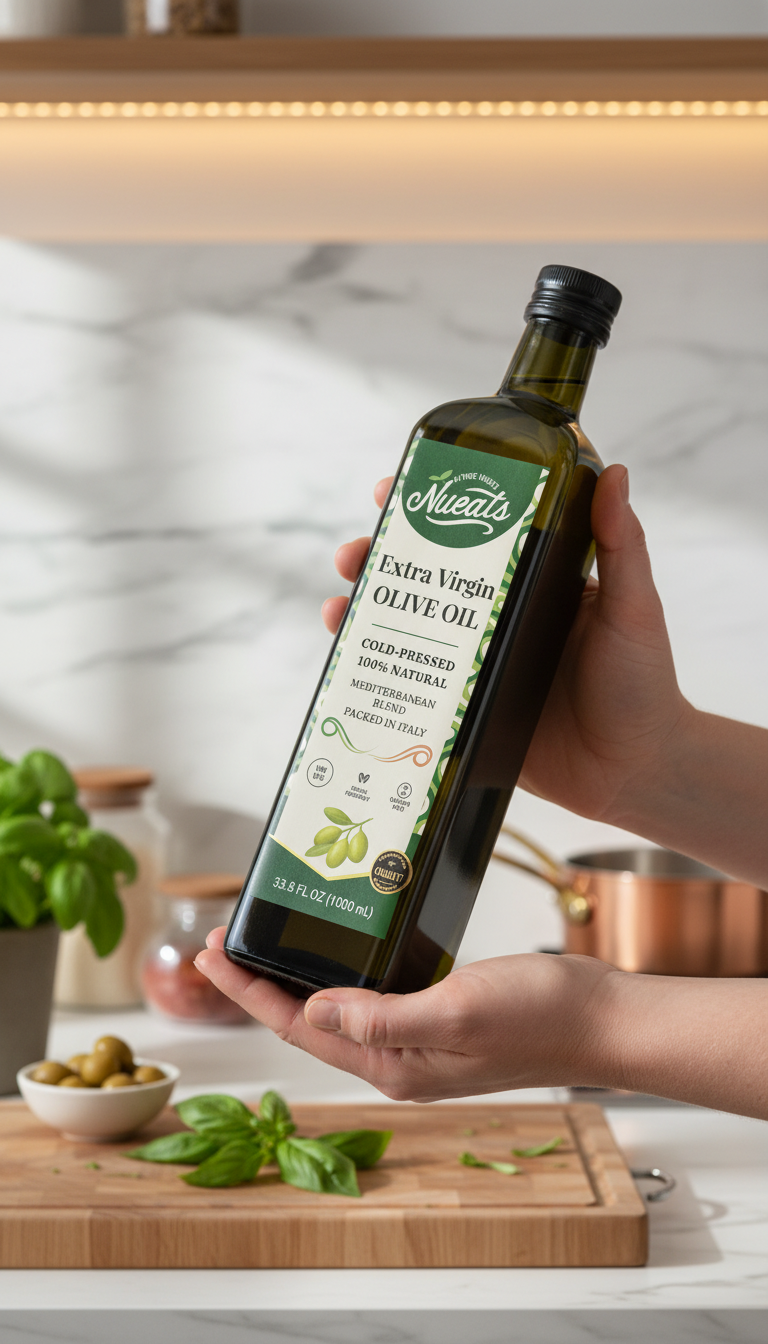 Extra Virgin Olive Oil, Cold-Pressed 100% Natural, Mediterranean Blend, Packed in Italy, 750ml/1000ml