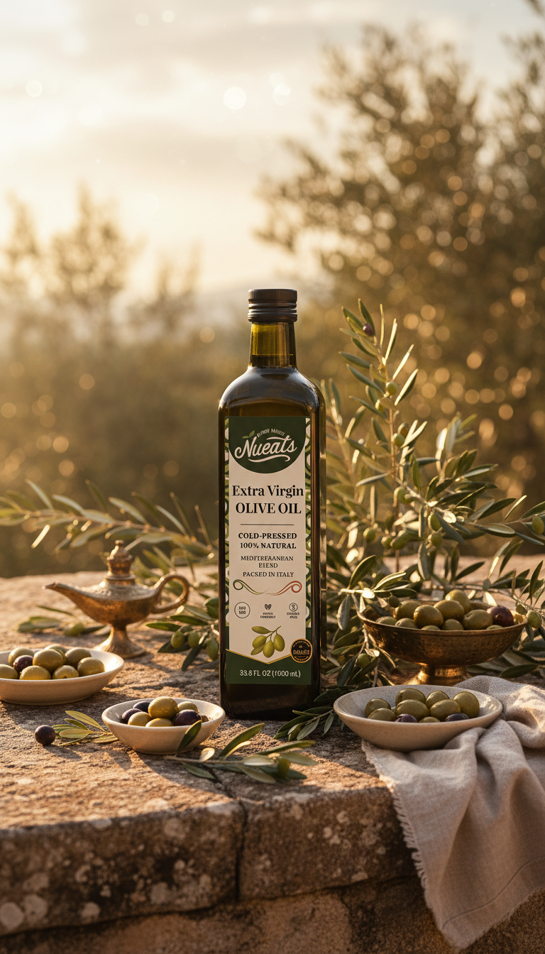 Extra Virgin Olive Oil, Cold-Pressed 100% Natural, Mediterranean Blend, Packed in Italy, 750ml/1000ml